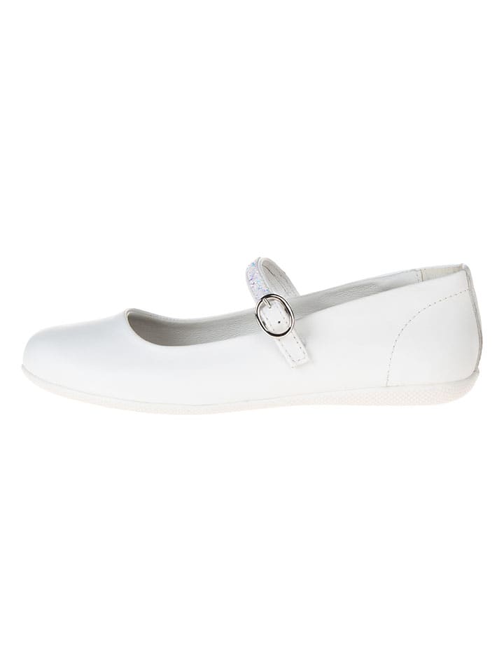 Leder-Ballerinas "Fantasy flat" in Weiß