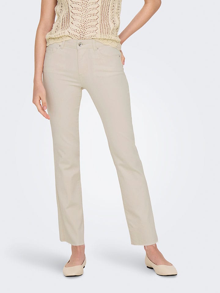 Jeans - Flared fit - in Beige