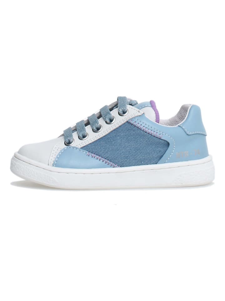 Skórzane sneakersy "Quar" w kolorze błękitnym