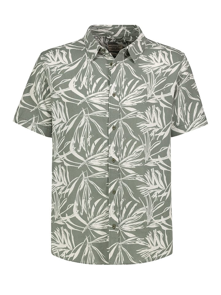 Hemd in Khaki/ Weiß