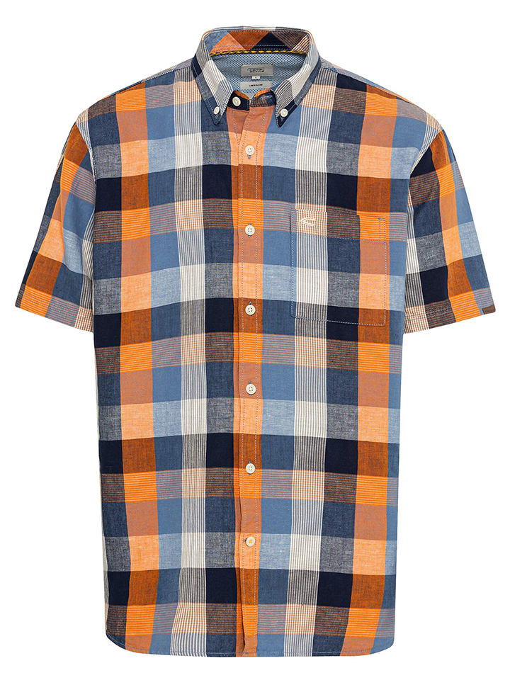 Hemd - Regular fit -  in Orange/ Blau
