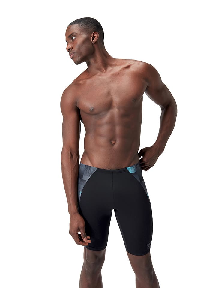 Badehose "Eco+ Max" in Schwarz/ Grau/ Hellblau