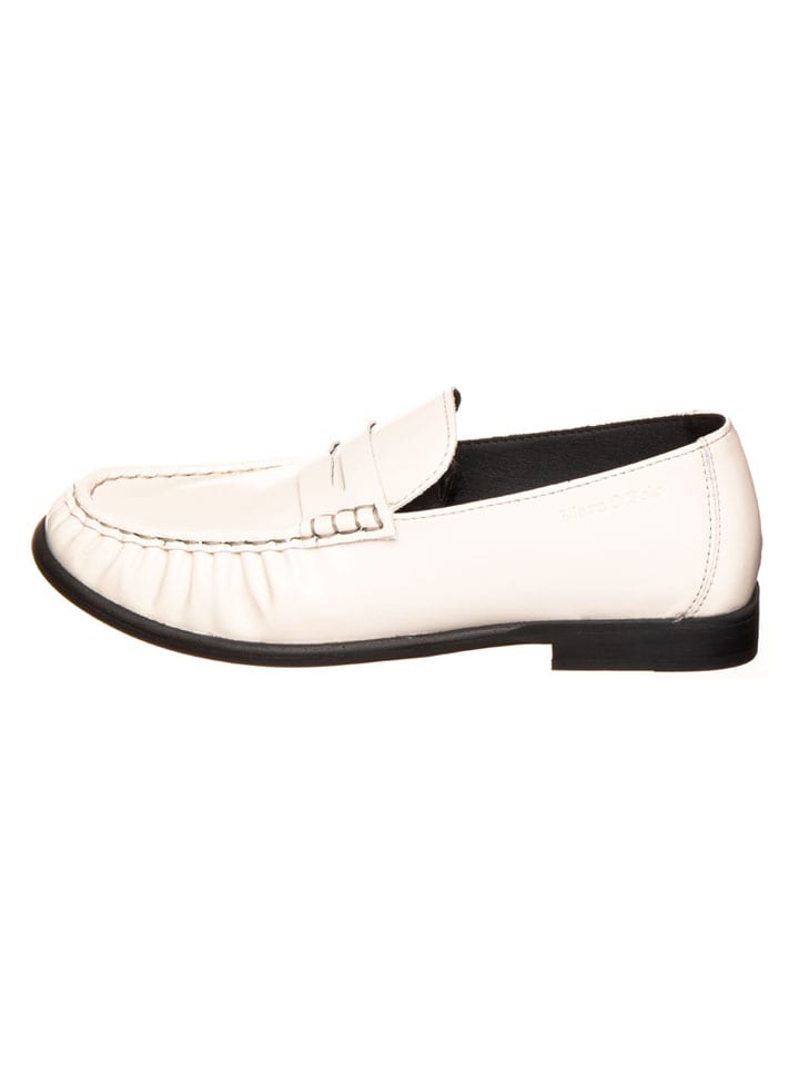 Leder-Mokassins in Creme
