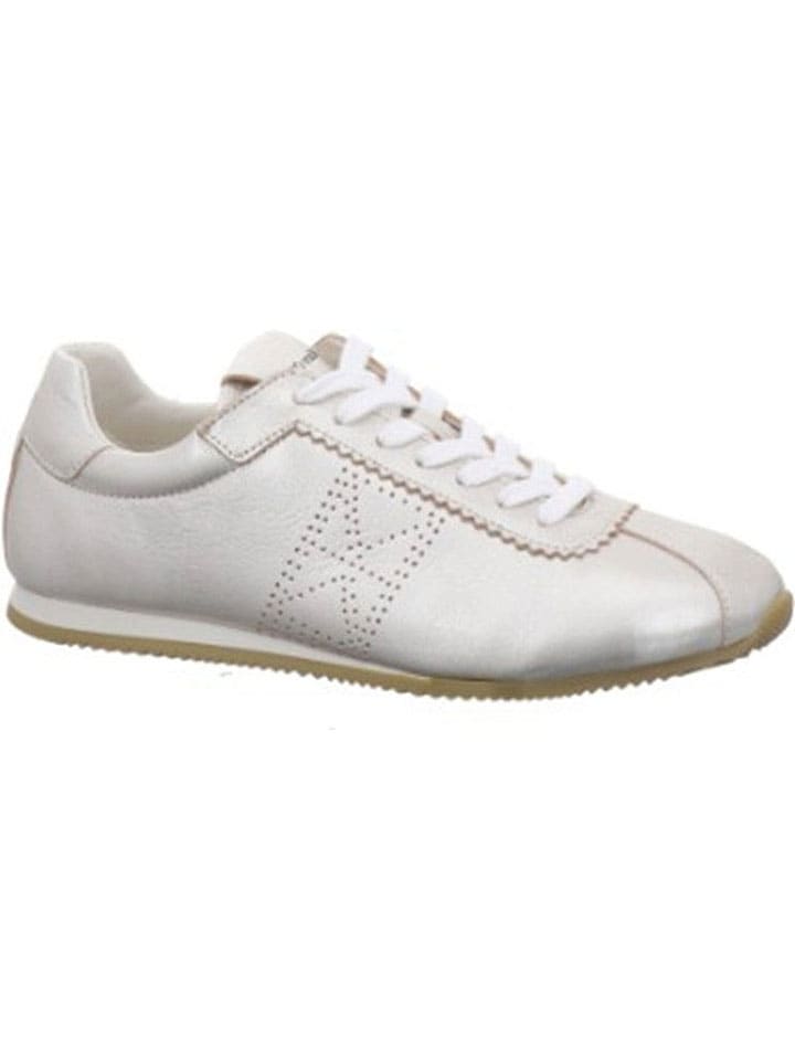 Leren sneakers zilverkleurig
