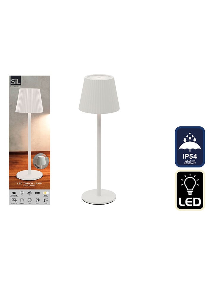 Lampa stołowa LED w kolorze białym - wys. 36 x Ø 11 cm