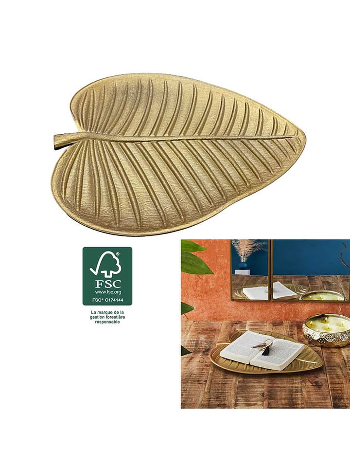 Dekoschale in Gold - (L)37,8 x (B)30,4 cm