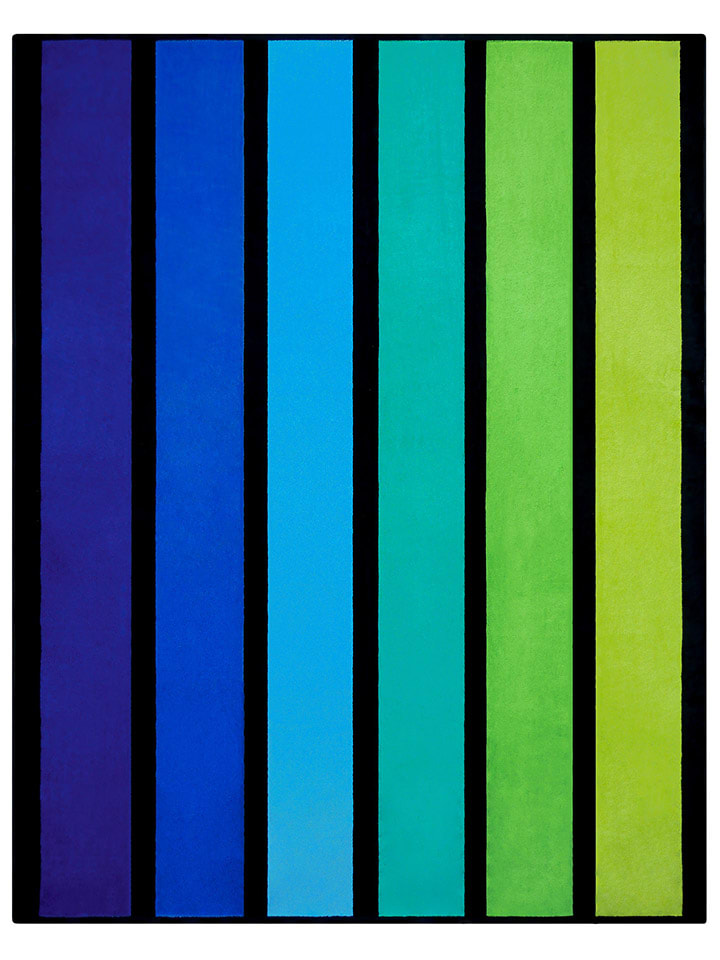 Strandtuch ''Happy'' in Blau/ Grün - (L)180 x (B)140 cm
