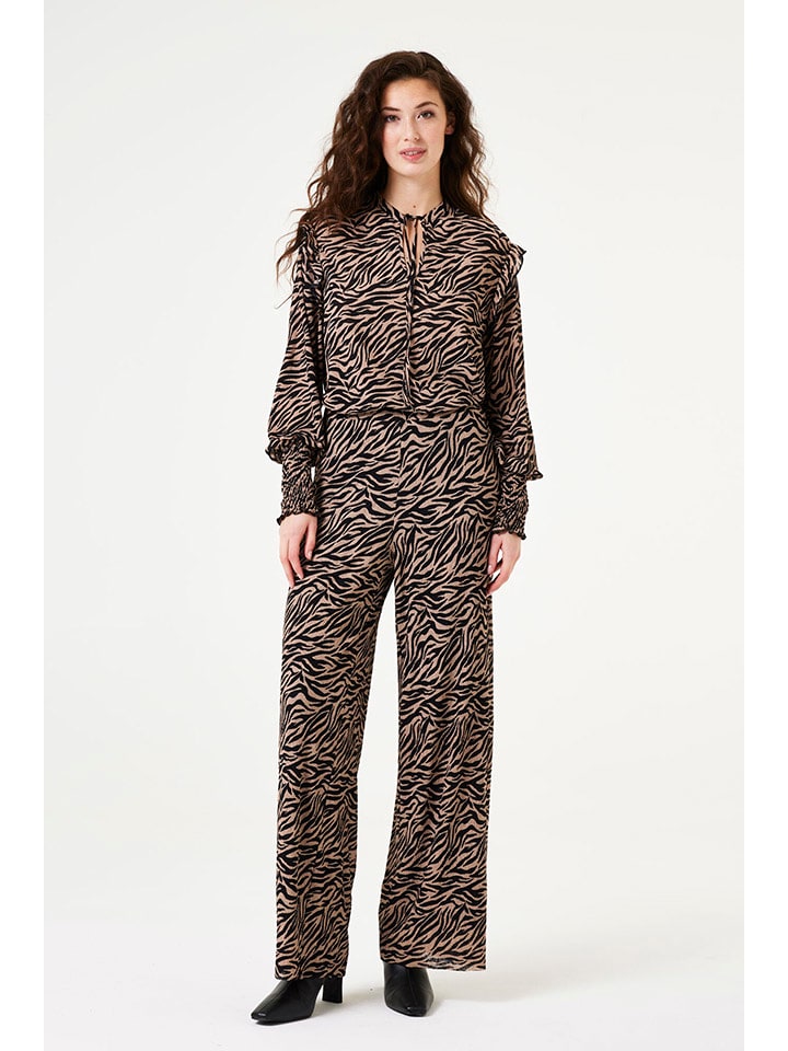 Hose in Beige/ Schwarz