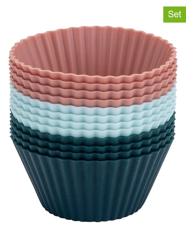 Silikonowe foremki (12 szt.) w różnych kolorach do muffinek - Ø 4 cm