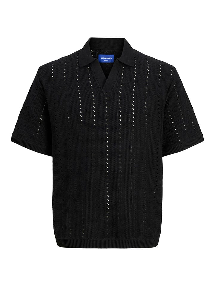 Koszulka polo "Paros" w kolorze czarnym