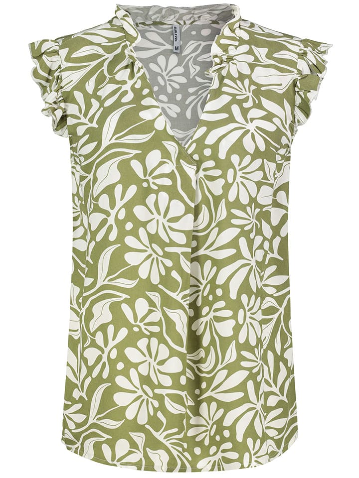 Blouse groen/wit