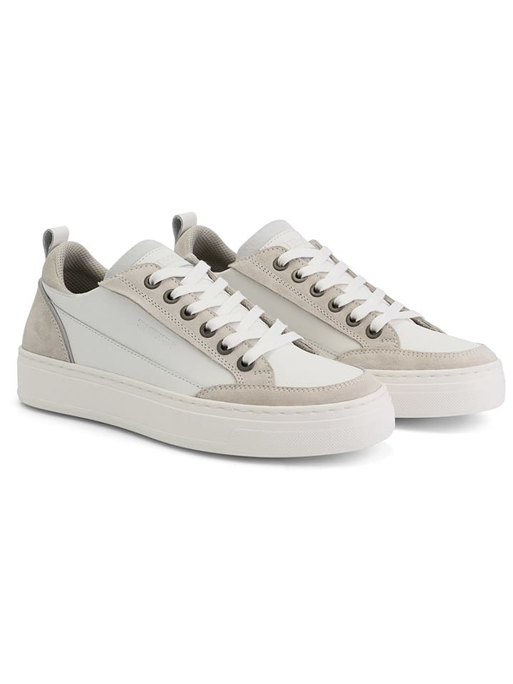 Leder-Sneakers "Caris" in Weiß/ Beige