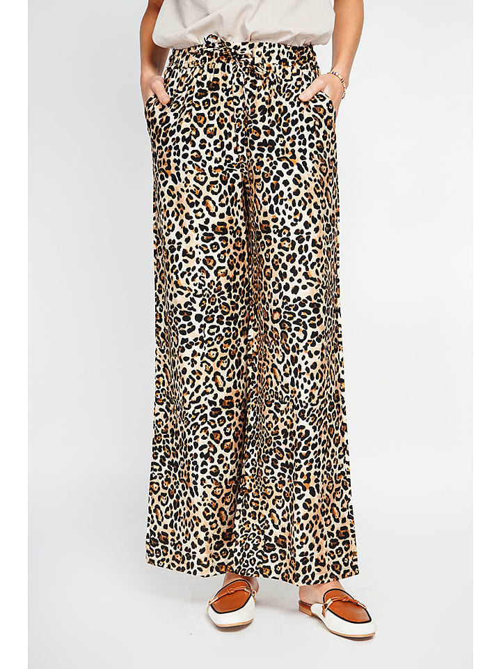 Hose in Schwarz/ Beige