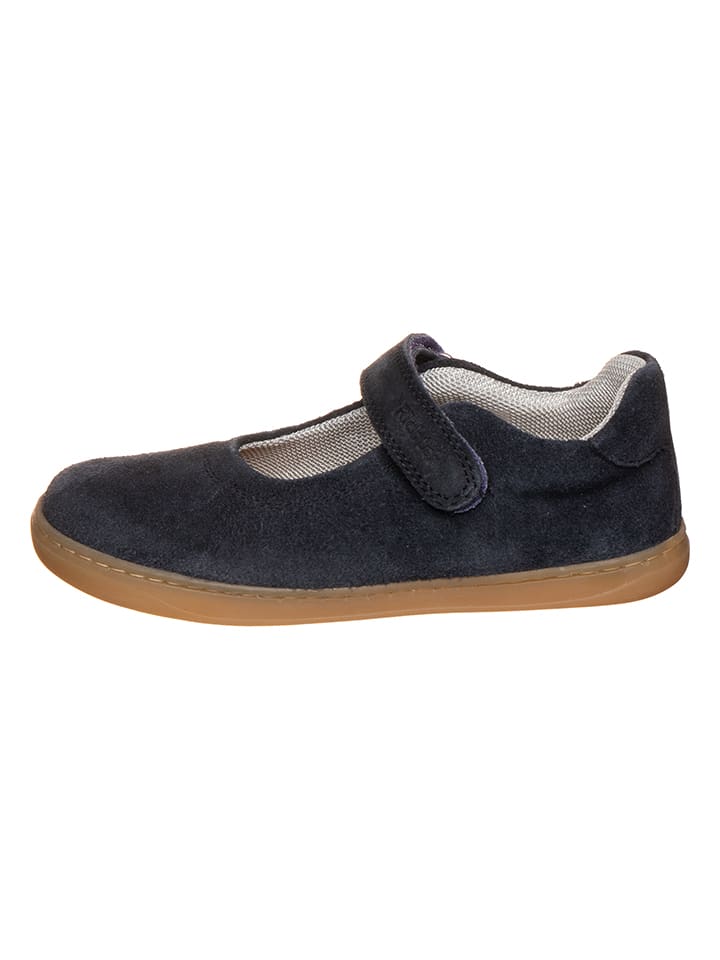 Skórzane baleriny w kolorze granatowym