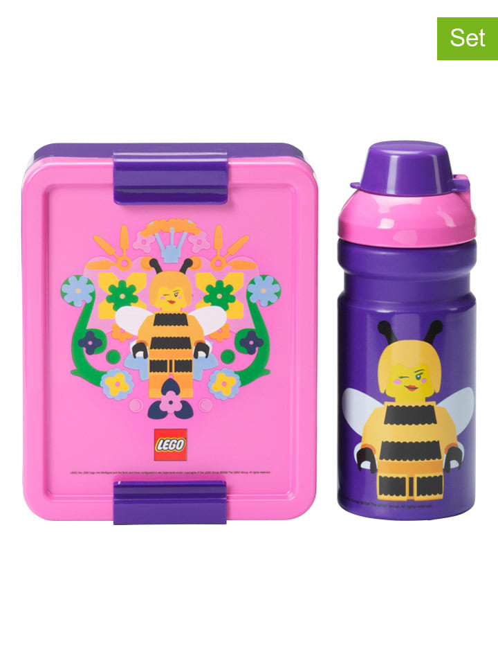 2-częściowy zestaw "Bee" w kolorze różowo-fioletowym na lunch