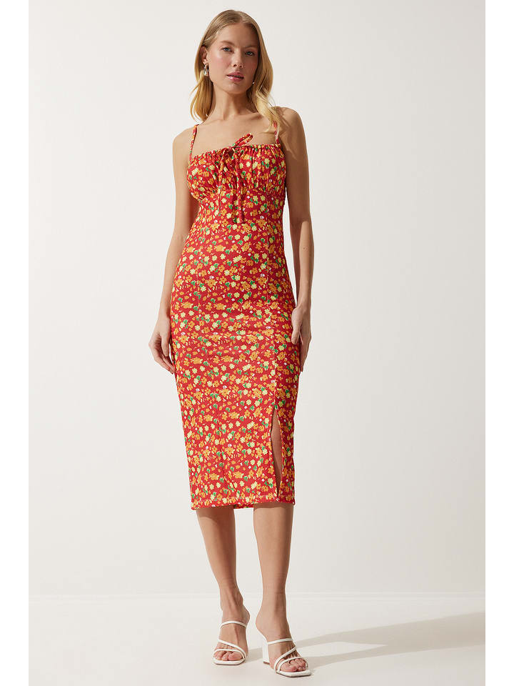 Jurk rood/oranje/geel