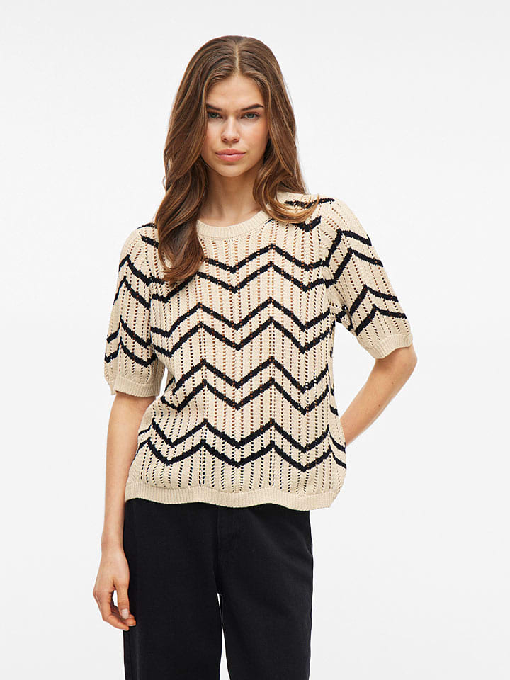 Pullover "Autra" in Creme/ Schwarz