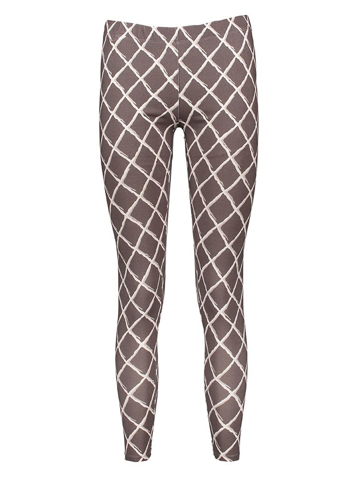 Leggings in Dunkelbraun/ Weiß