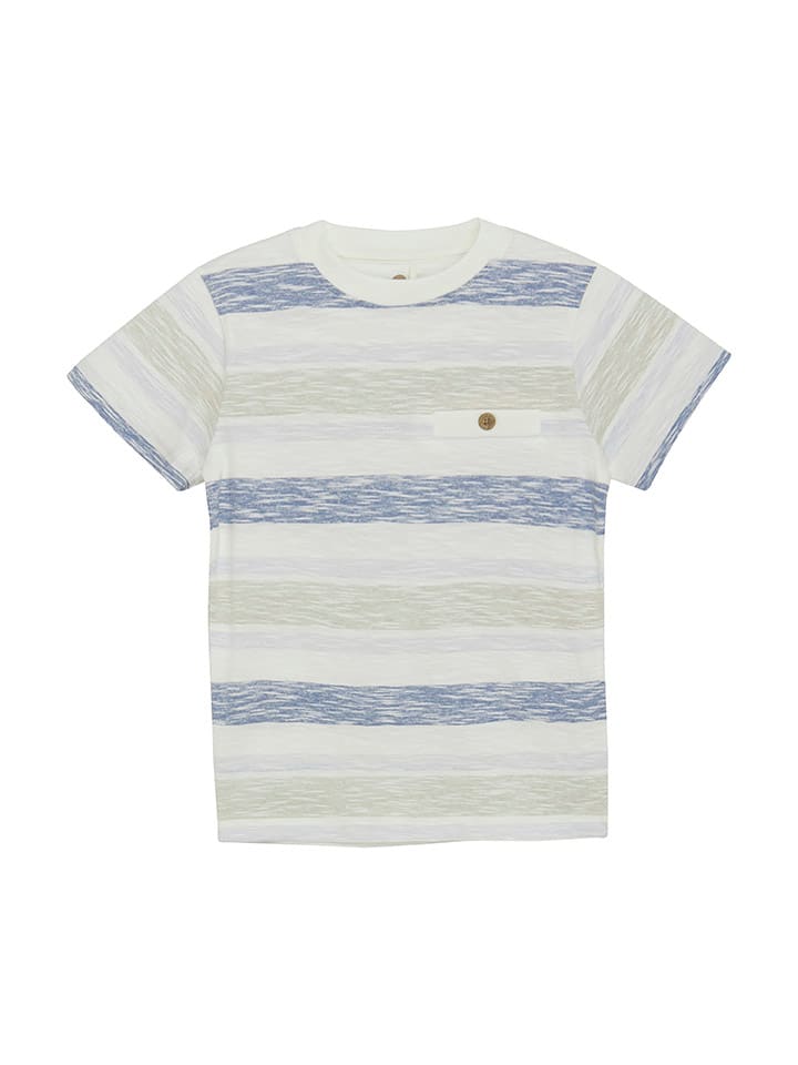 Shirt in Creme/ Blau