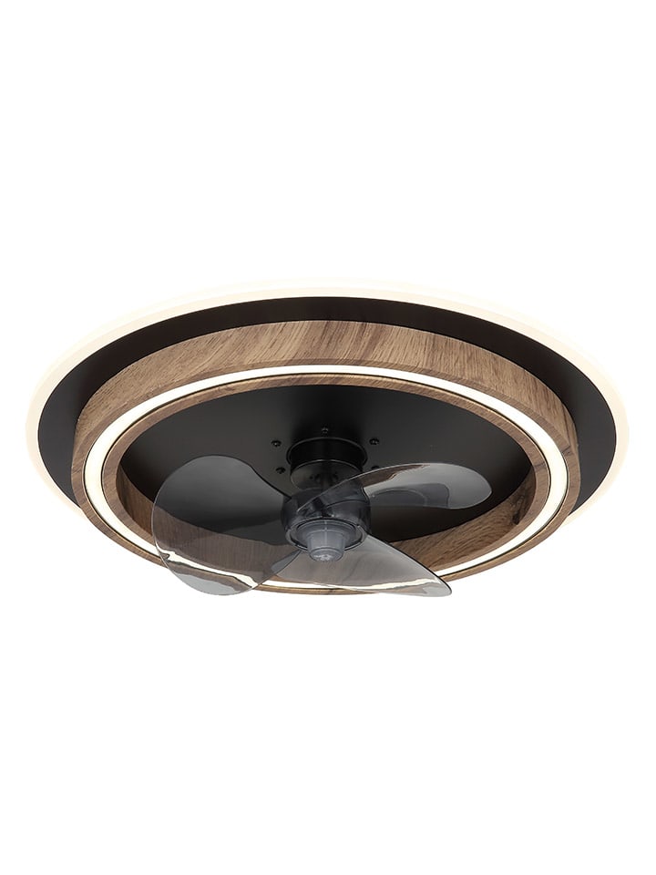 LED-Deckenventilator "Bozan" in Schwarz - (H)13,5 x Ø 50 cm