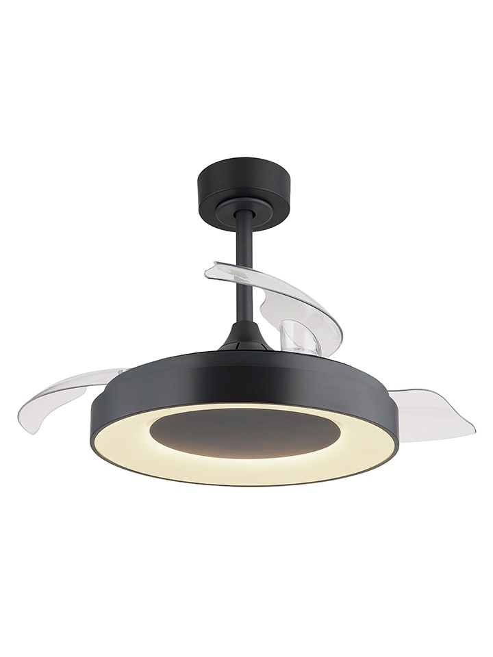 LED-Deckenventilator in Grau - (H)44,8 x Ø 91 cm