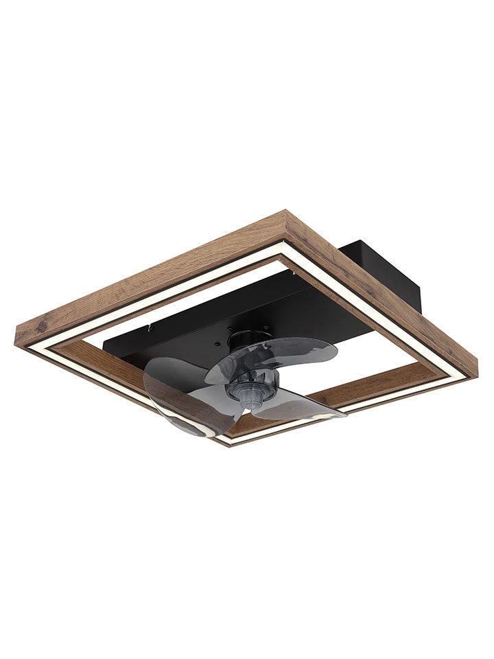 LED-Deckenventilator "Celinata" in Schwarz/ Braun - (B)44 x (H)13,5 cm