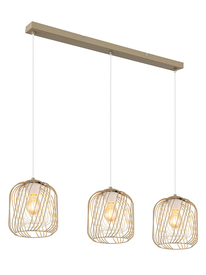 Hängeleuchte "Dichti" in Weiß/ Beige - (B)84 x (H)150 x (T)18 cm