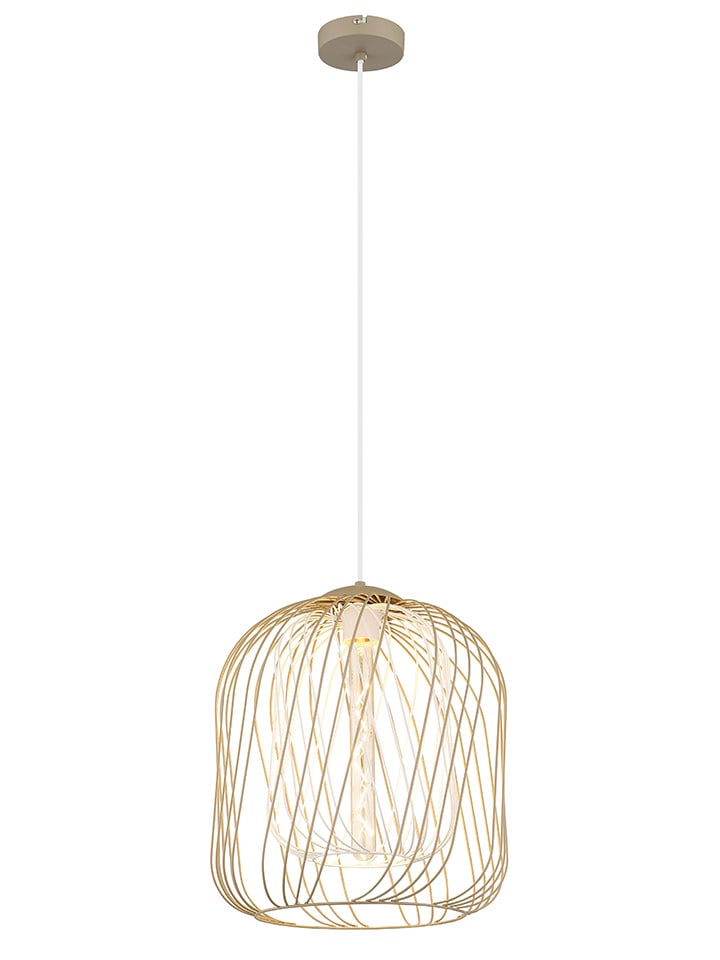 Hängeleuchte "Dichti" in Weiß/ Beige - (H)150 x Ø 35 cm