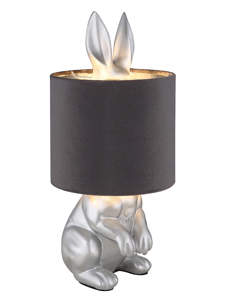 Tischleuchte "Rabbit" in Silber/ Schwarz - (H)41 x Ø 18 cm