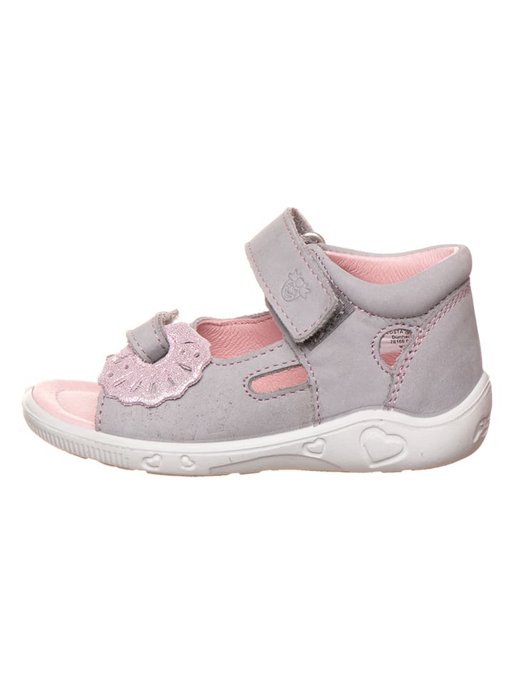 Leder-Sandalen "Sylvie" in Grau/ Rosa