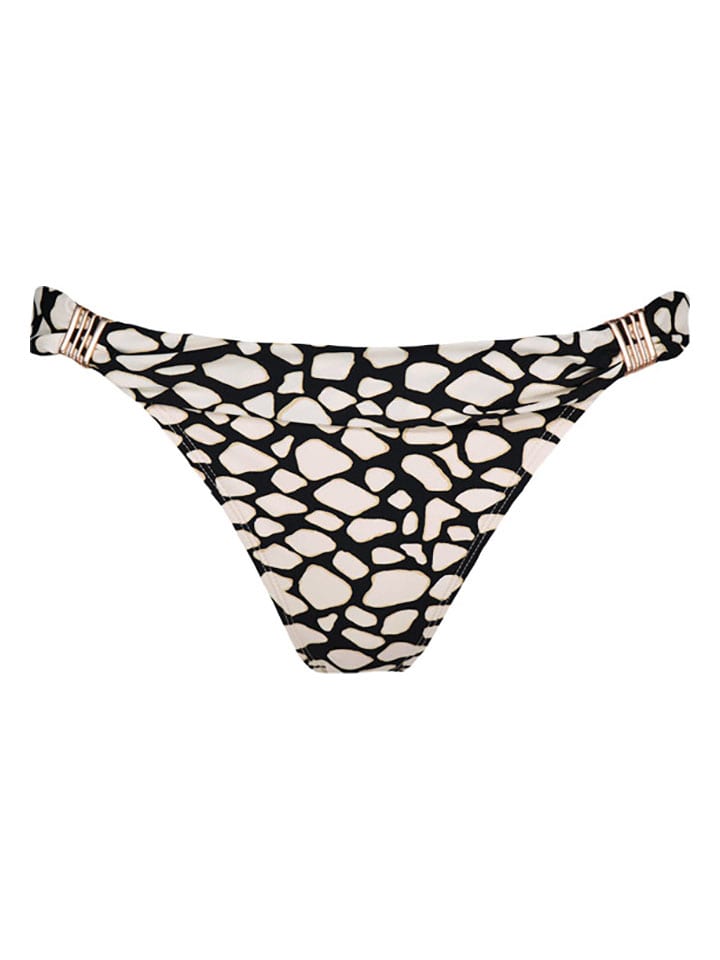 Figi bikini "Bishi" w kolorze czarno-kremowym