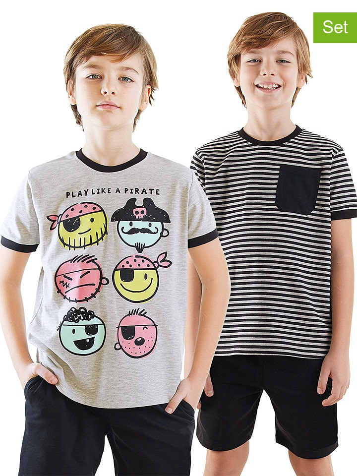 2-delige set: shirts grijs