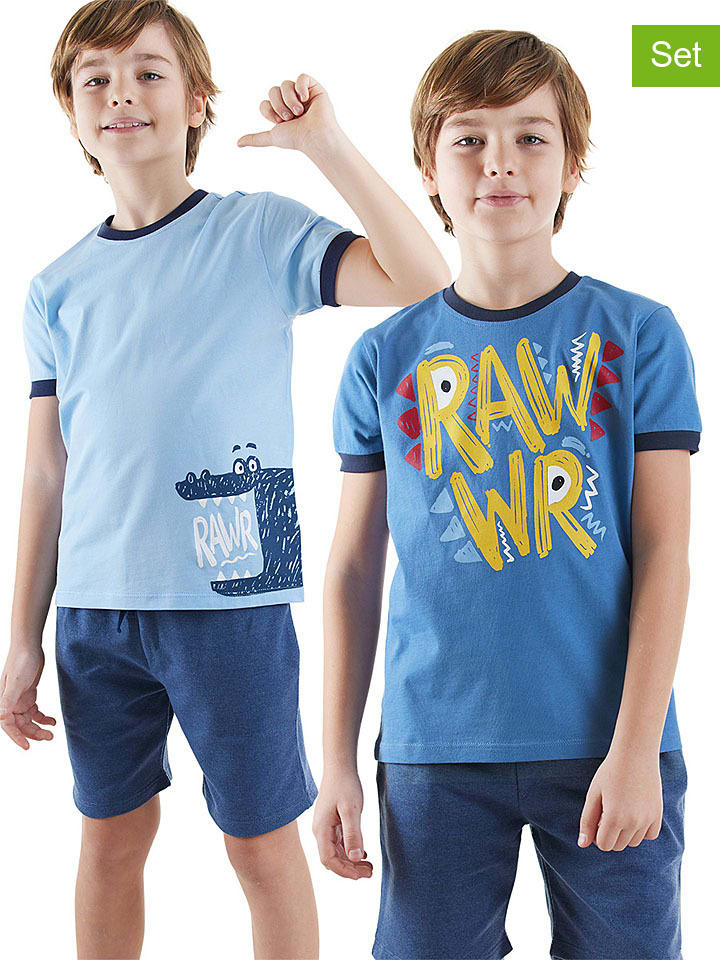 2er-Set: Shirts in Blau/ Hellblau