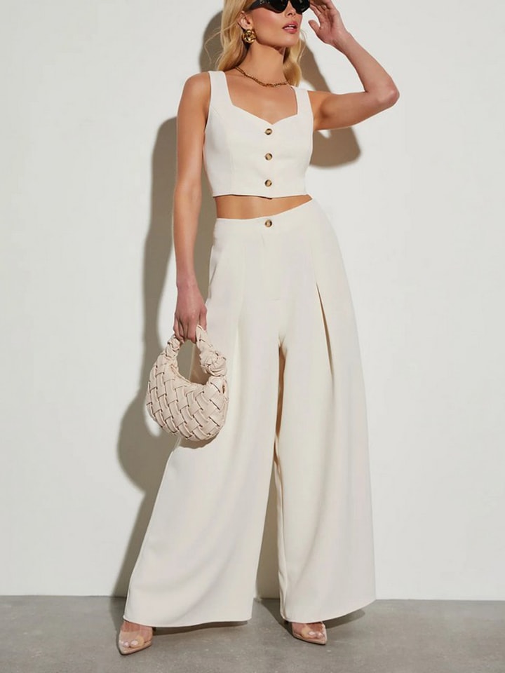 Marlenehose in Creme