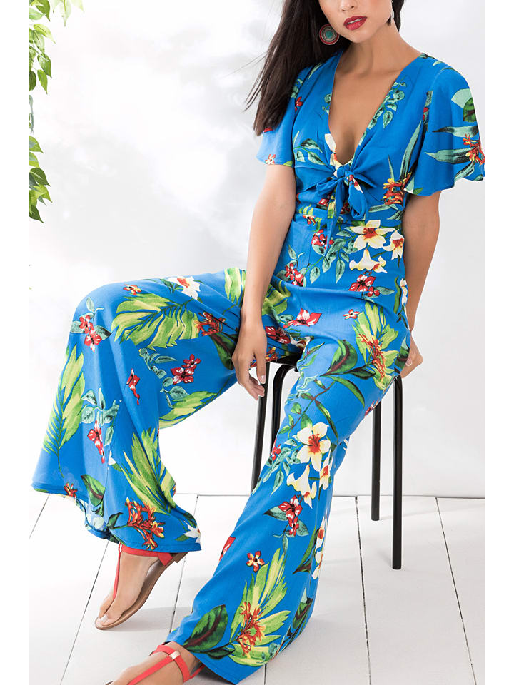 Jumpsuit blauw/groen