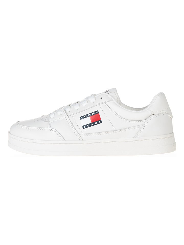Leder-Sneakers in Weiß