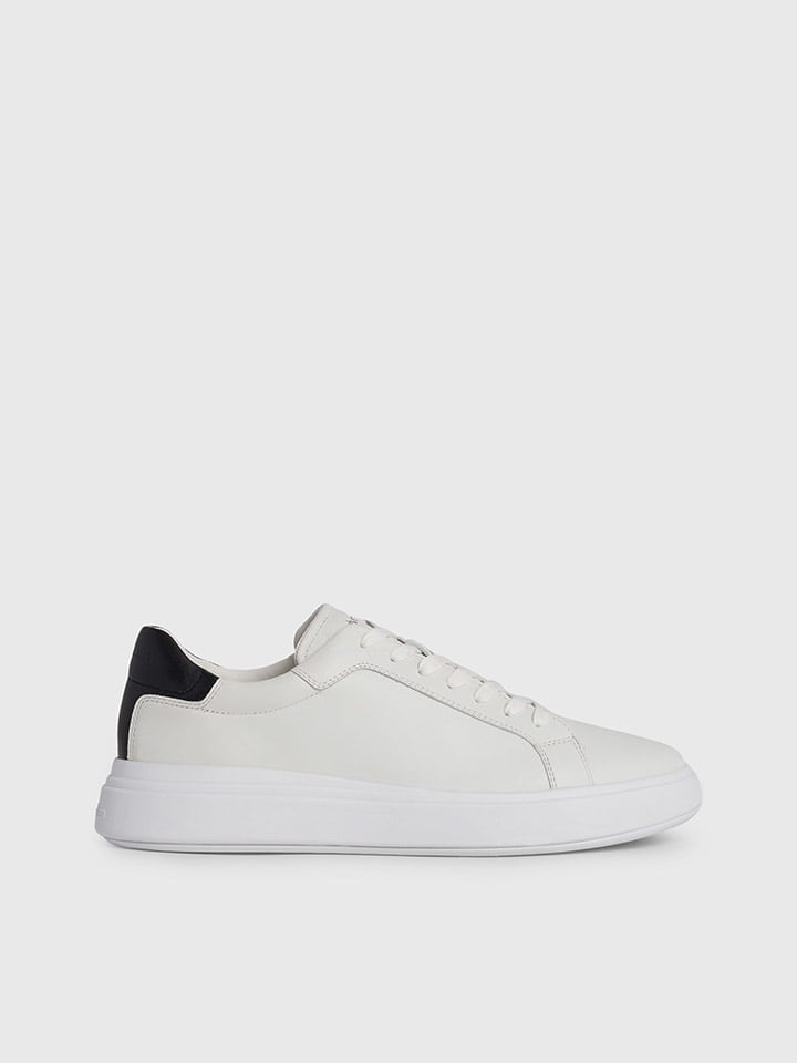 Leder-Sneakers in Creme