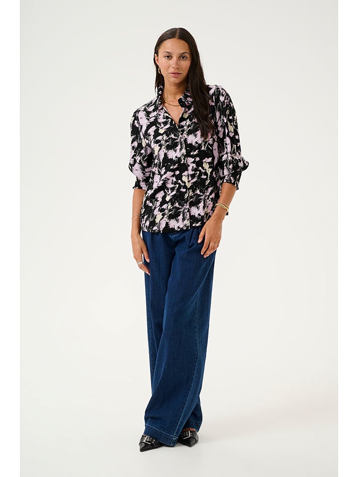 Bluse "Lura" in Schwarz/ Rosa