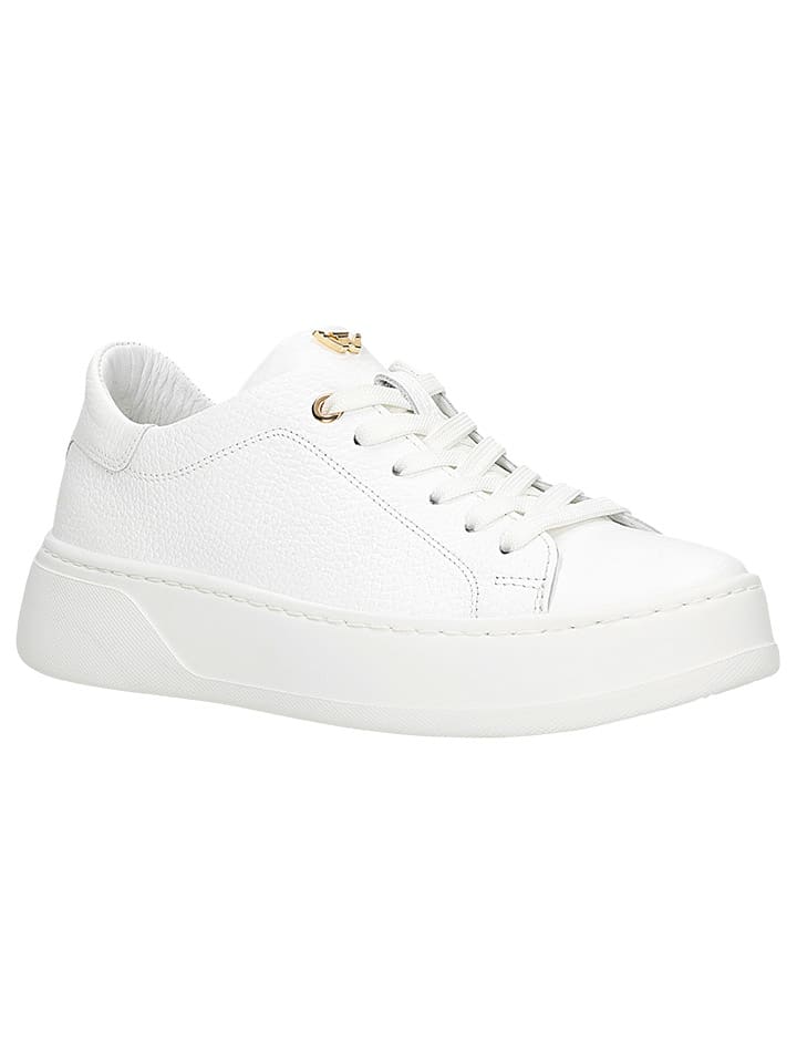 Leder-Sneakers in Weiß