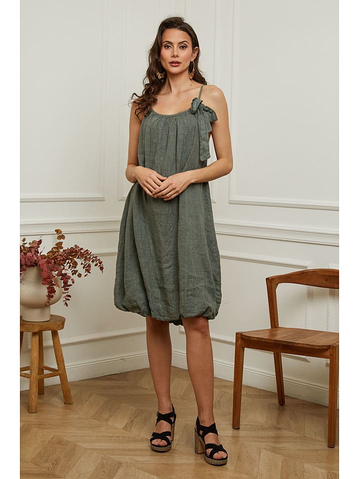 Leinen-Kleid "Caspar" in Khaki