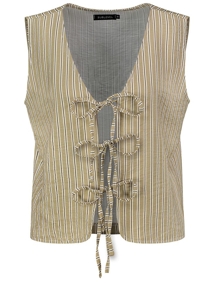 Weste in Taupe/ Schwarz
