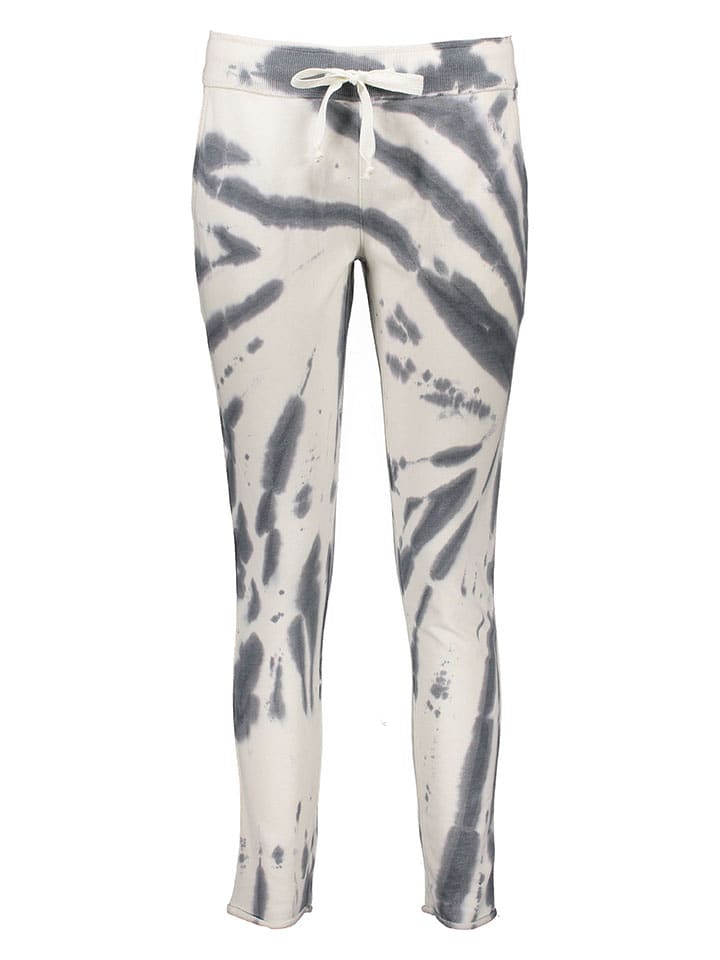 Pyjama-Hose in Weiß/ Dunkelblau