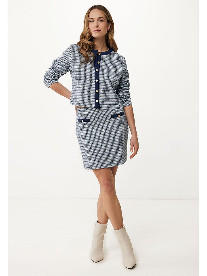 Rok donkerblauw/wit