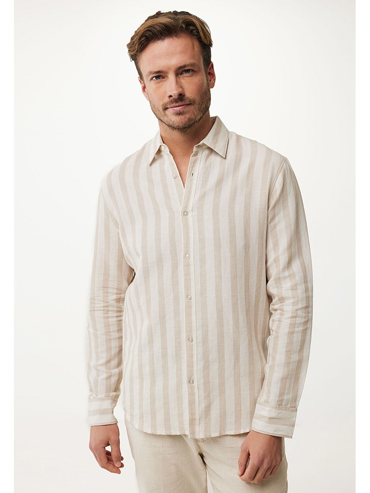 Hemd in Creme/ Hellbraun