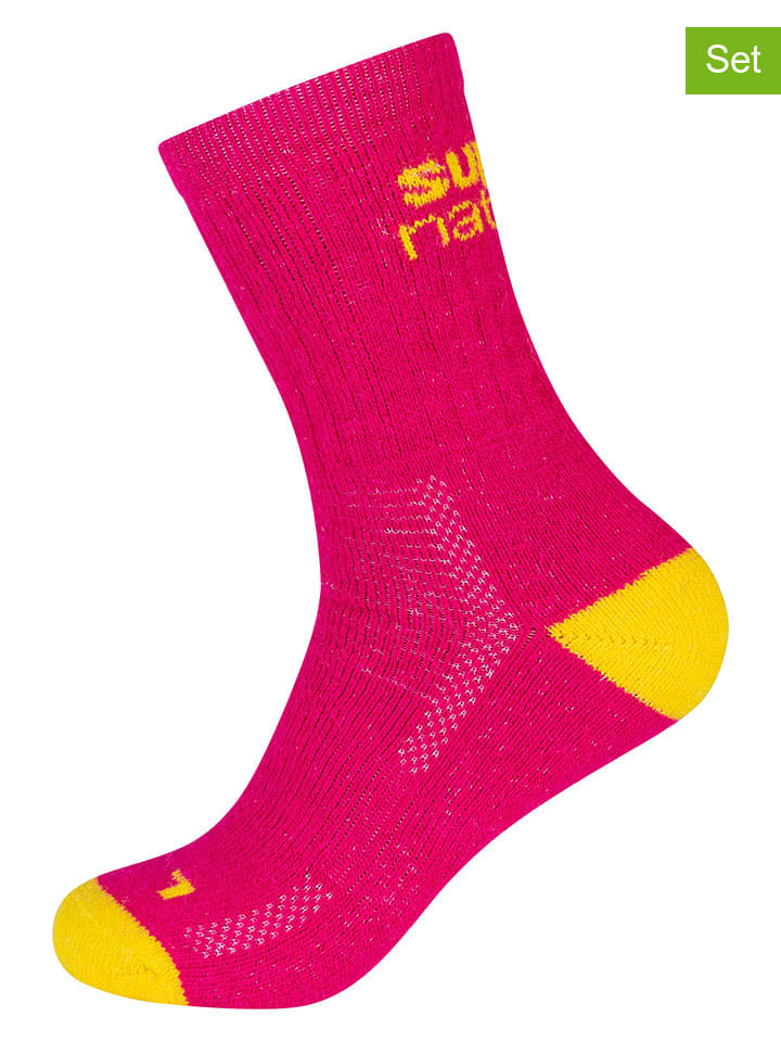 2er-Set: Funktionssocken in Pink/ Gelb
