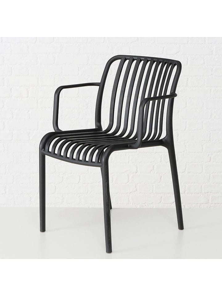 Gartenstuhl "Quito" in Schwarz - (B)55 x (H)79 x (T)56 cm