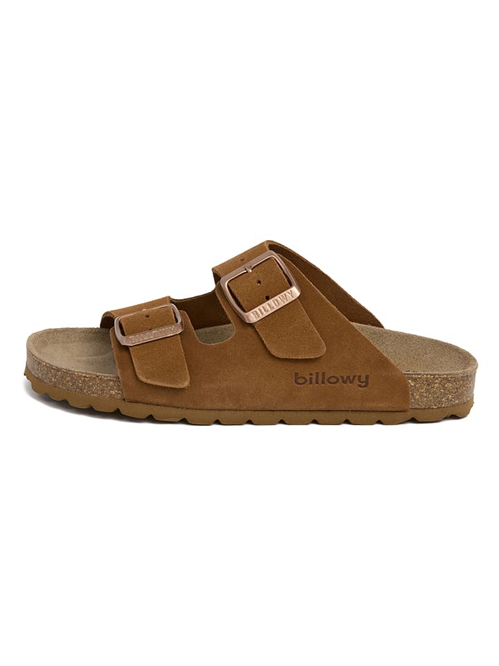 Leren slippers bruin