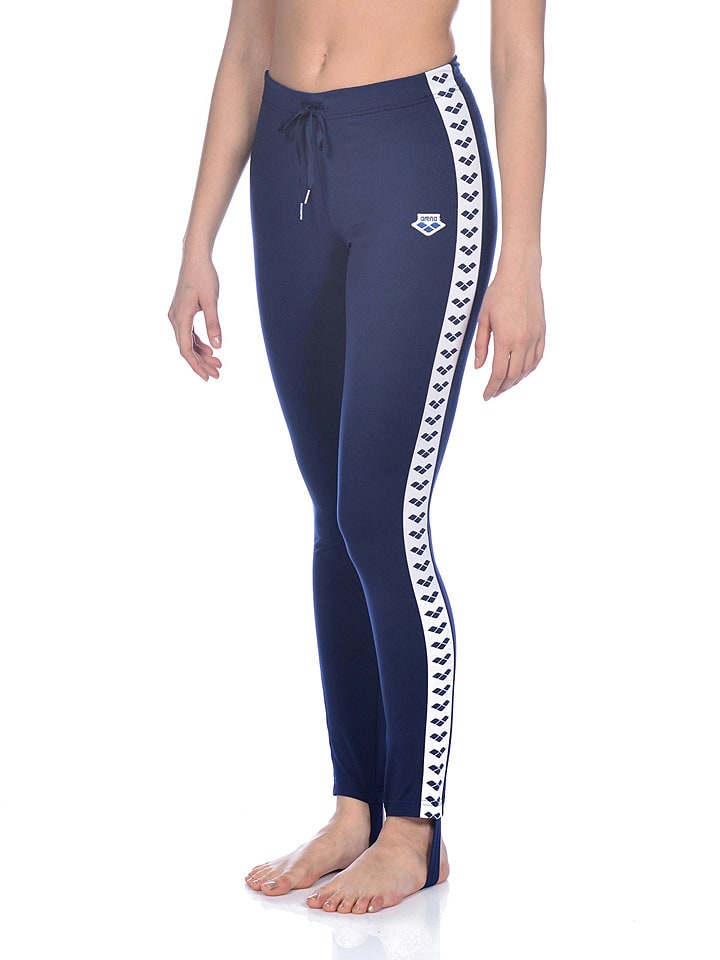 Legginsy sportowe "Caroline" w kolorze granatowo-białym