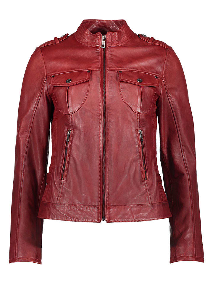 Lederjacke in Rot