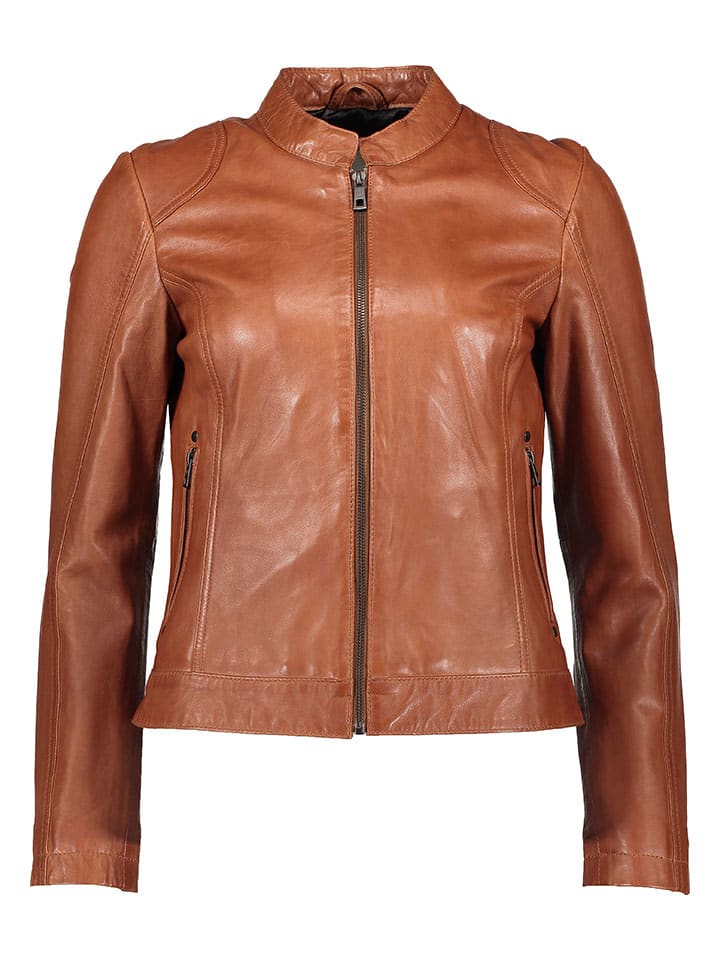 Lederjacke in Hellbraun